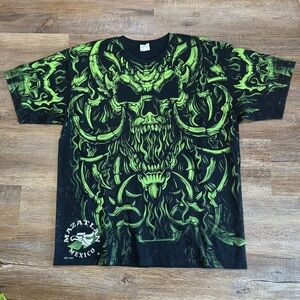 Y2K Skull Graphic AOP T‎ shirt